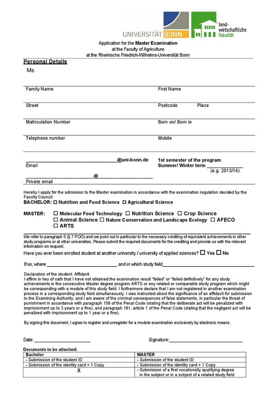 application-for-study-program-examinations